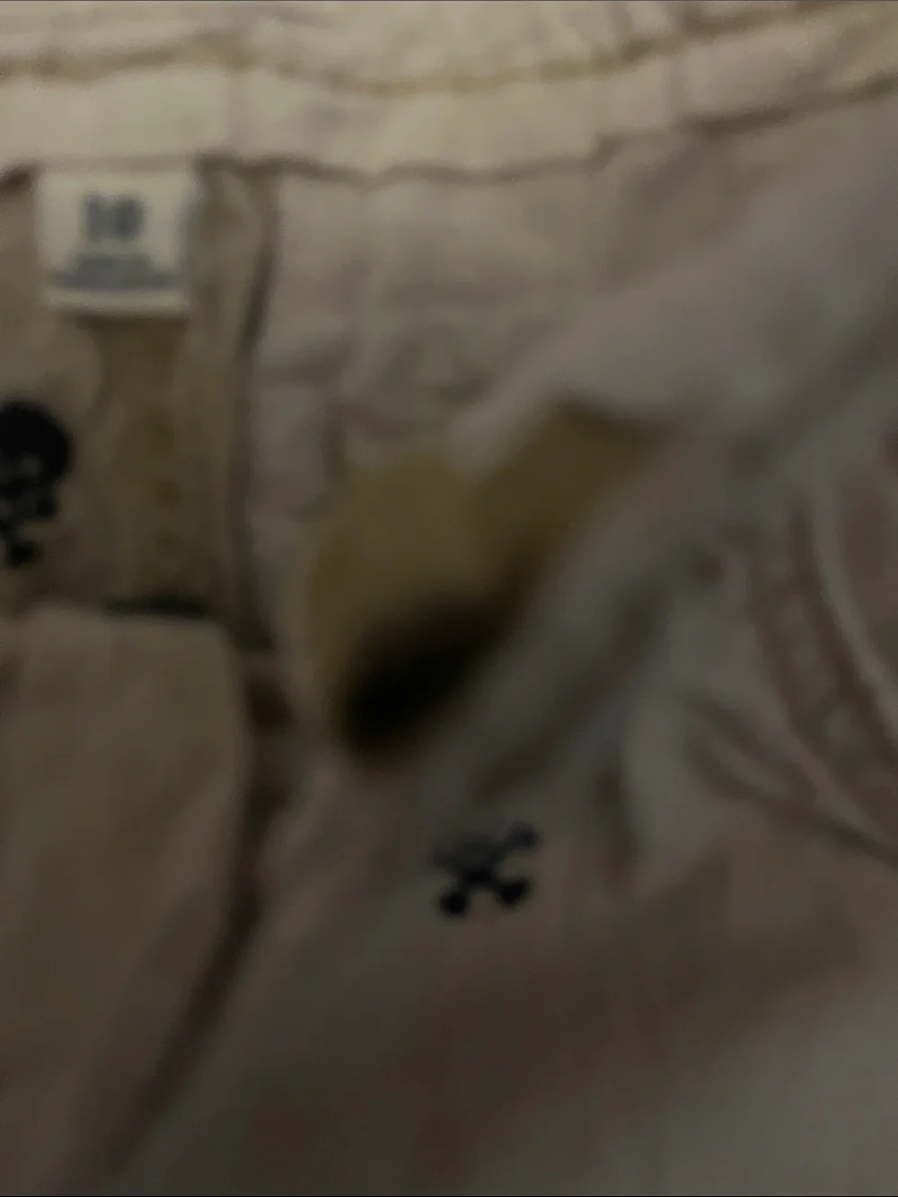 The Children's Place Beige Shorts with Navy Skull Embroidery